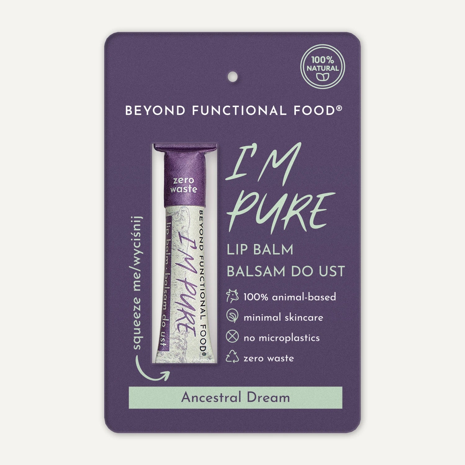 Odzwierzęcy balsam do ust i ciała z łoju wołowego z olejem emu w formie pomadki PURE Lip Balm 100% animal-based balm with Beef Tallow and Emu Oil.