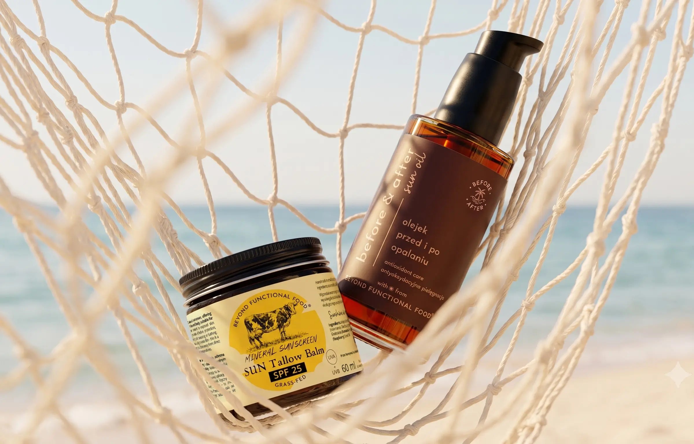 Before & After Sun Oil i Sun Tallow Balm to naturalna pielęgnacja skóry przed, w trakcie i po słońcu.