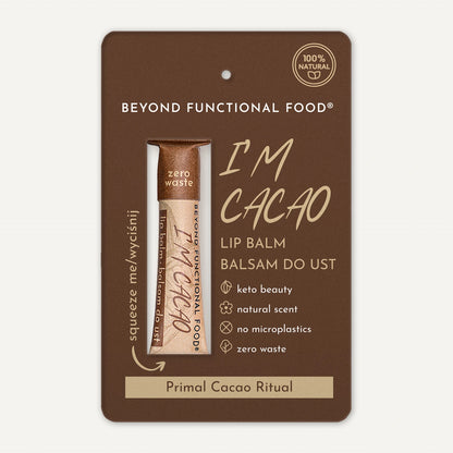Kakaowa pomadka z łoju wołowego w papierowym opakowaniu - CACAO Lip Balm (Beef Tallow &amp; Cocoa Butter)